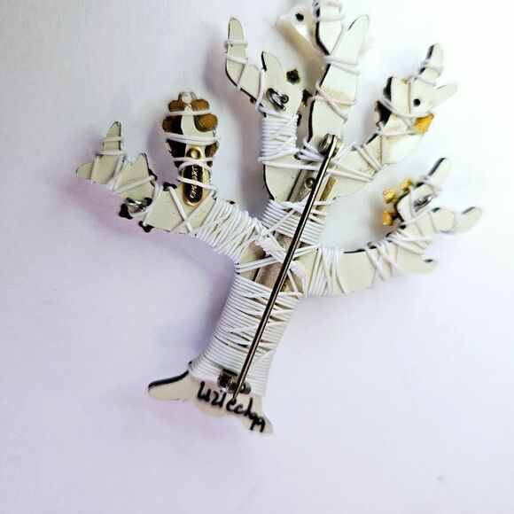 Liztech Vintage Signed Jill Elizabeth '99 Tree Of Life Handmade Wire Brooch Pin - Picture 10 of 12